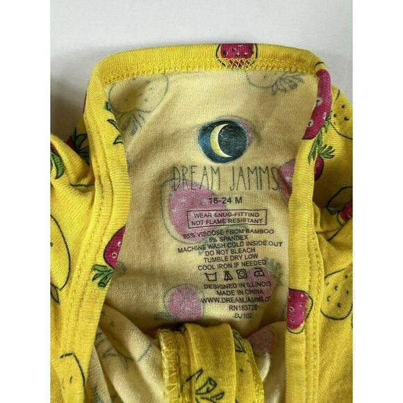 Dream Jamms Strawberry Footie Zip Pajamas 18-24 months - Picture 6 of 8